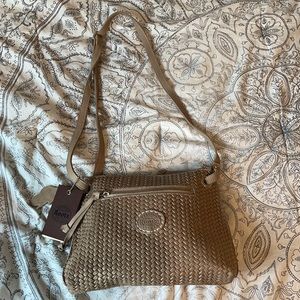 BRAND NEW Roots Genuine Leather Cross Body Bag!